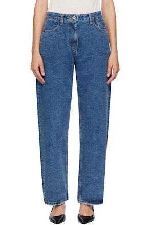 Blue Relaxed Washed Jeans