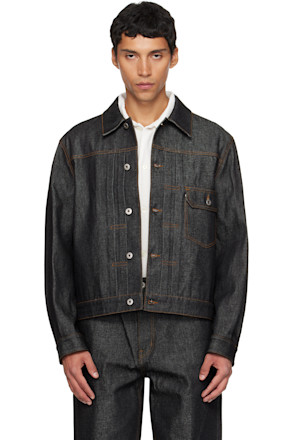 Navy Type 1 Rigid Denim Trucker Jacket