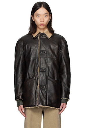 Brown & Beige Reversible Eco Faux-Shearling Coat