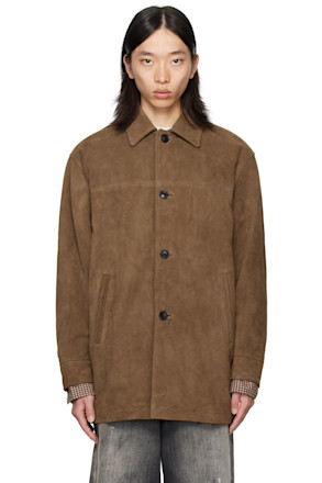 Khaki Car Suede Coat