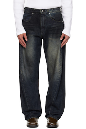 Navy Washed Engineer Jeans