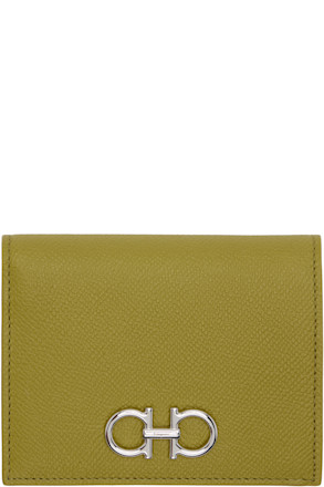 Green Gancini Compact Wallet