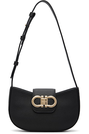 Black Double Gancini Mini Bag