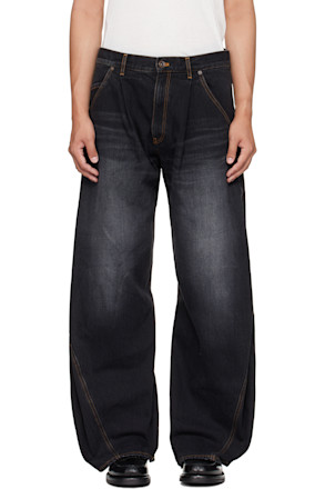 Black 3D Cuttin Denim Jeans