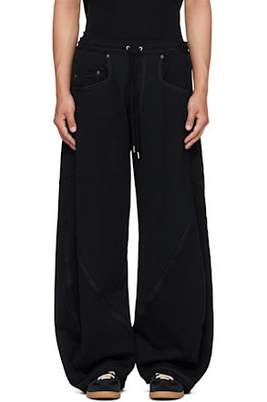 Black 3D Cutting Sweatpants