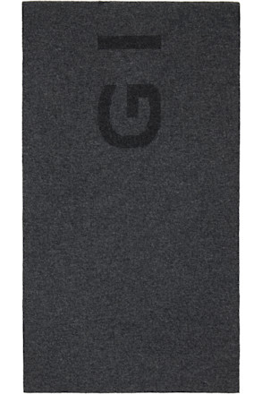 Gray 'Givenchy' Double Face Knit Scarf