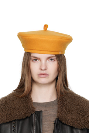 Yellow Wool-Blend Beret