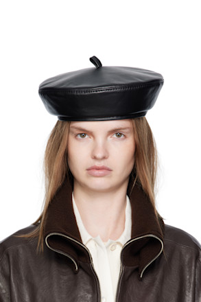 Black Leather Beret