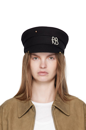 Black Pierced Baker Boy Cap