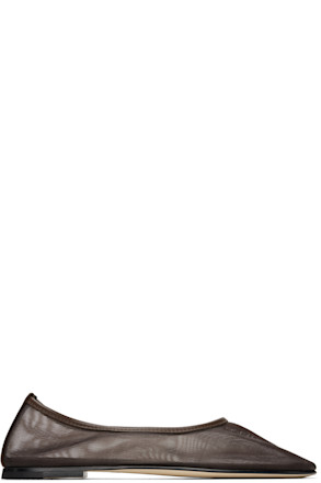 Brown Balla Mesh Ballerina Flats