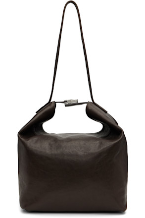 Brown Maxi Bea Creased Leather Bag