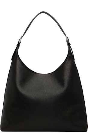 Black Camryn Washed Leather Shoulder Bag