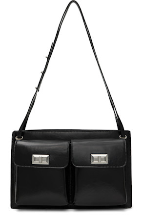 Black Billy Tote Creased Leather Shoulder Bag