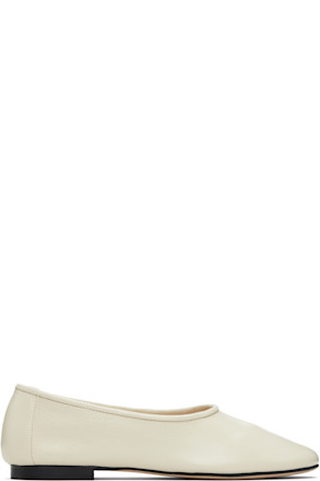 Off-White Prudence Creased Leather Ballerina Flats