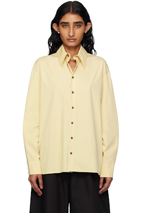 Beige Cotton Poplin Oversized Long Sleeve Shirt