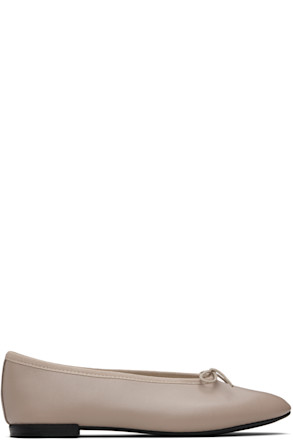 Taupe Lilouh Almond Toe Ballerina Flats