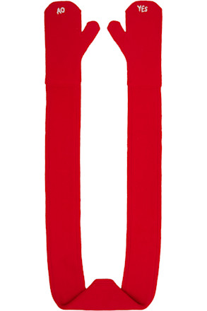 Red Knit Scarf Gloves