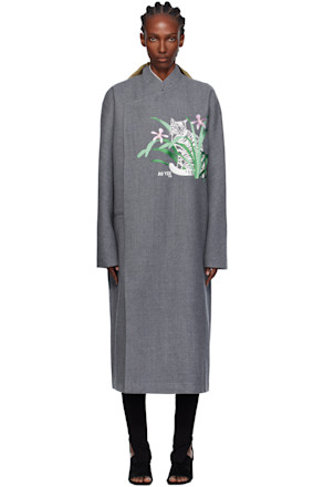 Gray Changshan Melton Long Coat