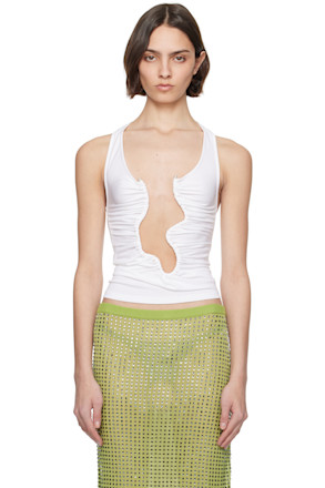 White Salacia Ruched Tank Top