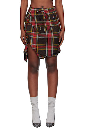 Red & Green Side Panther Miniskirt