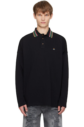 Black LS Oversized Polo