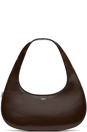 Brown Slim Swipe Baguette Bag