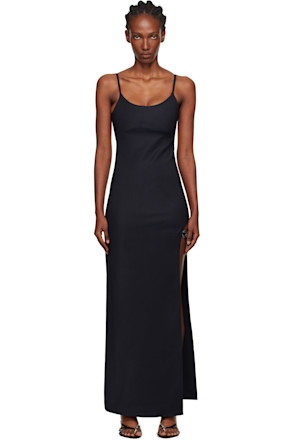 Black Garter Belt Maxi Dress