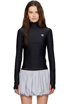 Black Tight High Neck Top