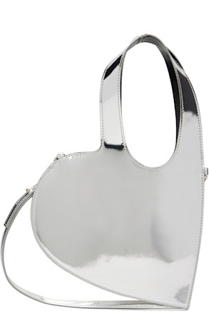 Silver Mirrored Crossbody Baby Heart Bag