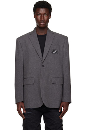 Gray Oversized Suit Blazer