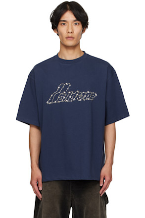 Navy Pearly 'Se11done' Logo T-shirt