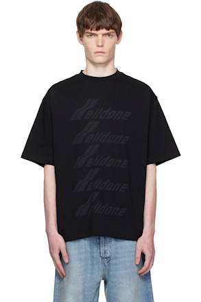 Black 'WELLDONE' Front Logo T-shirt
