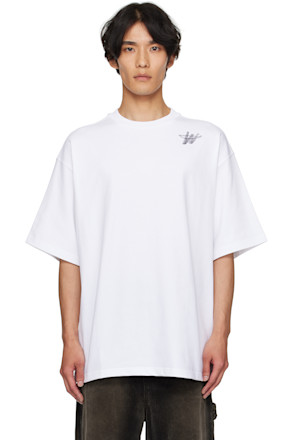 White Cotton 'WD' Logo T-shirt