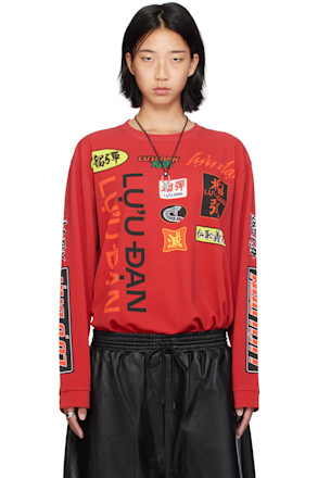 Red Oversized Long Sleeve Jersey