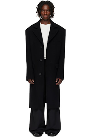 Black Melton Overcoat