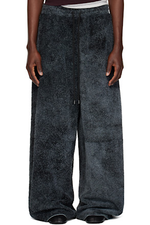 Gray Raw-Cut Bontans Suede Pants