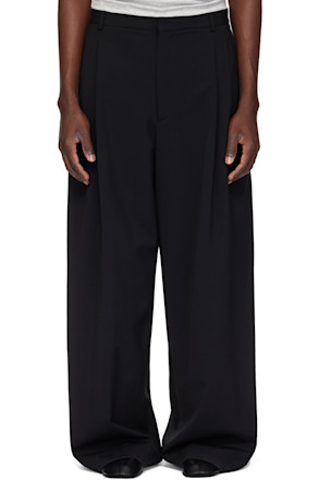 Black Jumbo Wide Leg Trousers