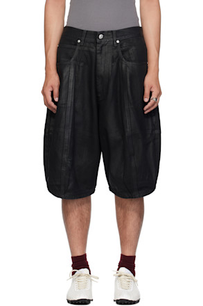 Black Puffa Denim Shorts