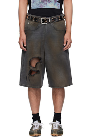 Gray Kriss Kross Denim Shorts