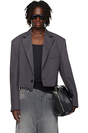 Gray Slashed Blazer