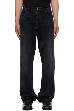 Black Straight Leg Duct Tape Jeans