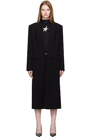 Black Pierced Tailored Coat