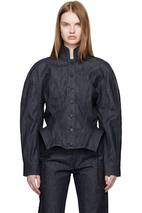 Indigo Sculptural Denim Jacket