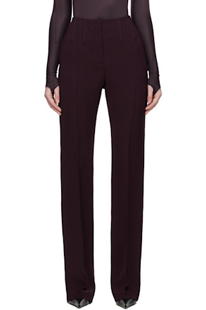 Burgundy Straight Boned Trousers