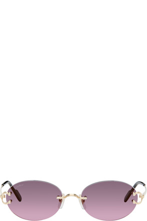 Gold 'Signature C de Cartier' Sunglasses