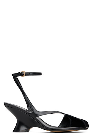 Black Cutout Heeled Sandals