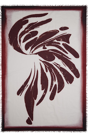 Burgundy & Gray Printed Scarf