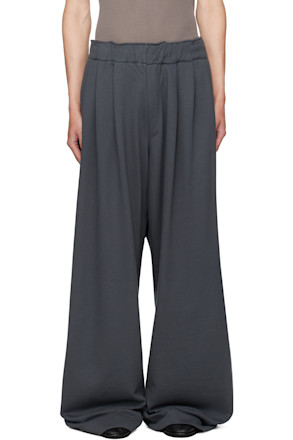 Blue Pleated Sweatpants