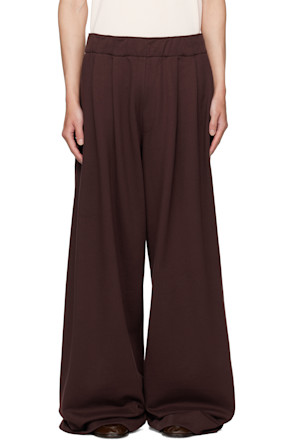 Burgundy Pleated Sweatpants