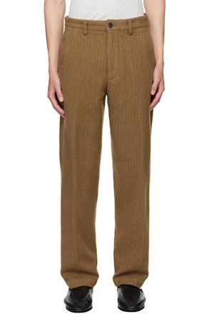Tan Striped Trousers